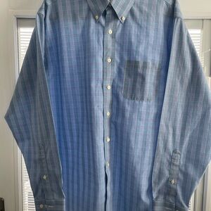 Brooks Brothers Men’s Blue Plaid Button‑Down Shirt – Size L, Original Fit